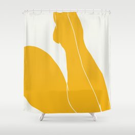 Nude in yellow 3 Shower Curtain