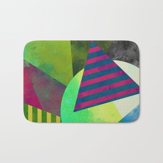 Textured Shapes - Abstract, geometric artwork Bath Mat