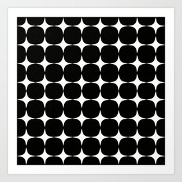 Retro '50s Shapes in Black and White Art Print