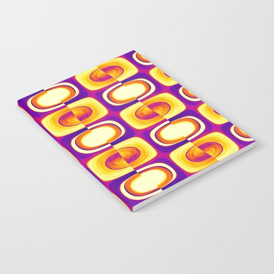 retro pattern yellow,purple,orange Notebook