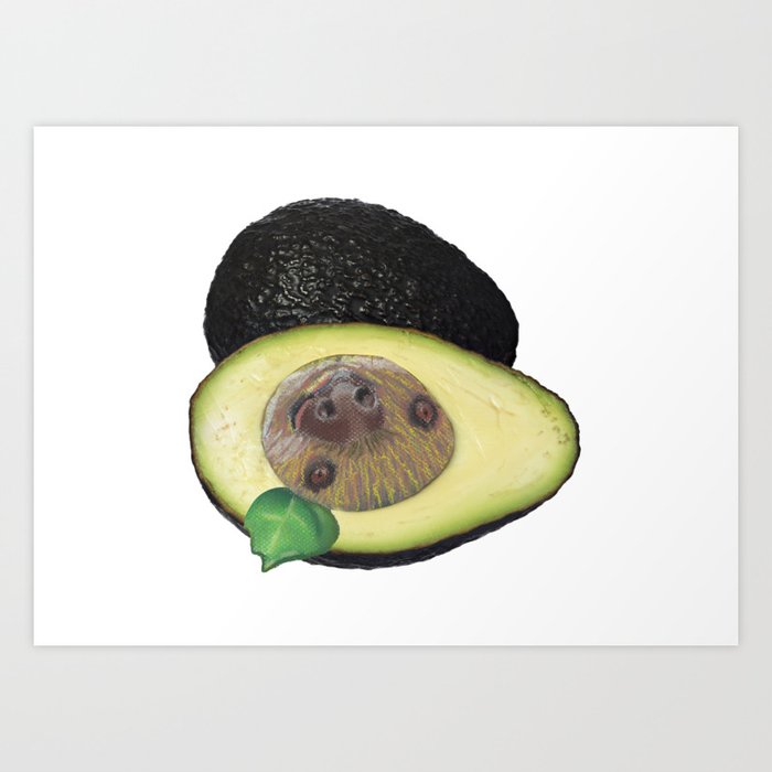 Slothvocado is a Sloth combined with an Avocado Art Print