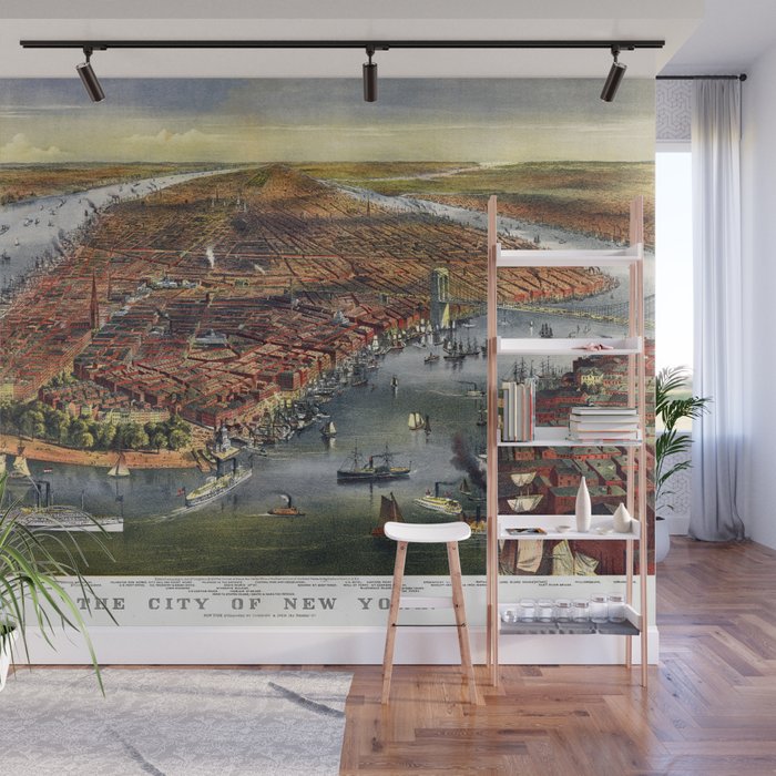 The City of New York 1870 Wall Mural