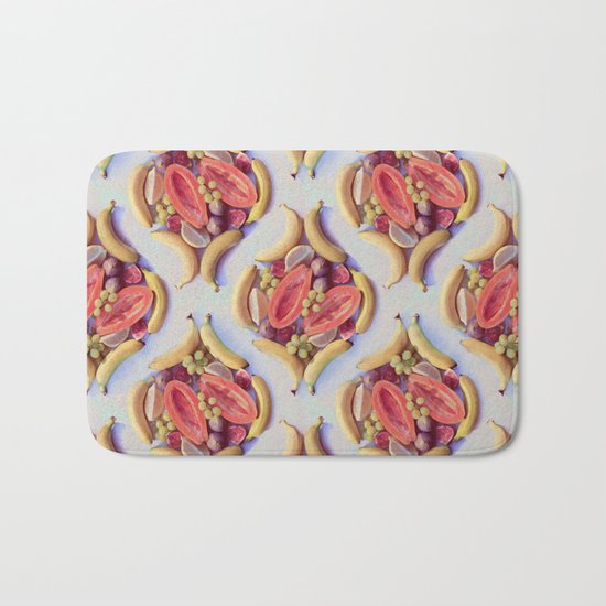 Fruit Salad - a tropical pattern Bath Mat
