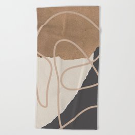 Warm Tones Paper earth   Aeasthetic  Pattern Beach Towel