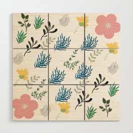 Leaves and flowers Wood Wall Art