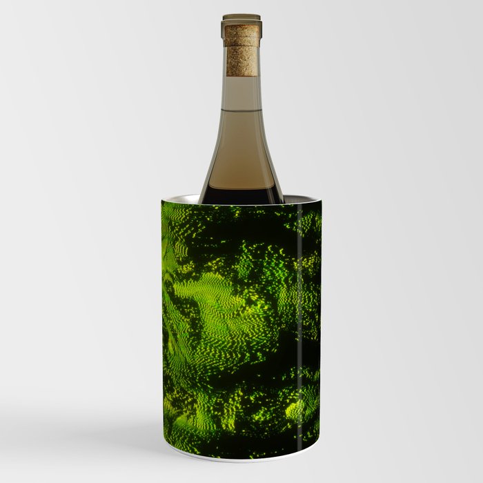 Green Jungle Glitch Distortion Wine Chiller