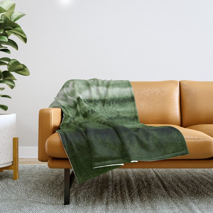 WITHIN THE TIDES FOREST GREEN by Monika Strigel Throw Blanket