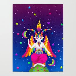 1997 Neon Rainbow Baphomet Poster