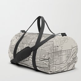 Spokane USA - City Map in Black and White - Minimal Aesthetic Duffle Bag