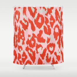 Red Leopard Pattern (viii 2021) Shower Curtain