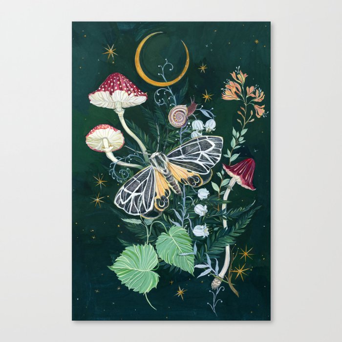 Mushroom night moth Canvas Print
