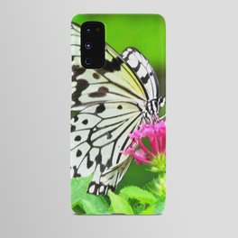 Butterfly and Pink Flowers Android Case