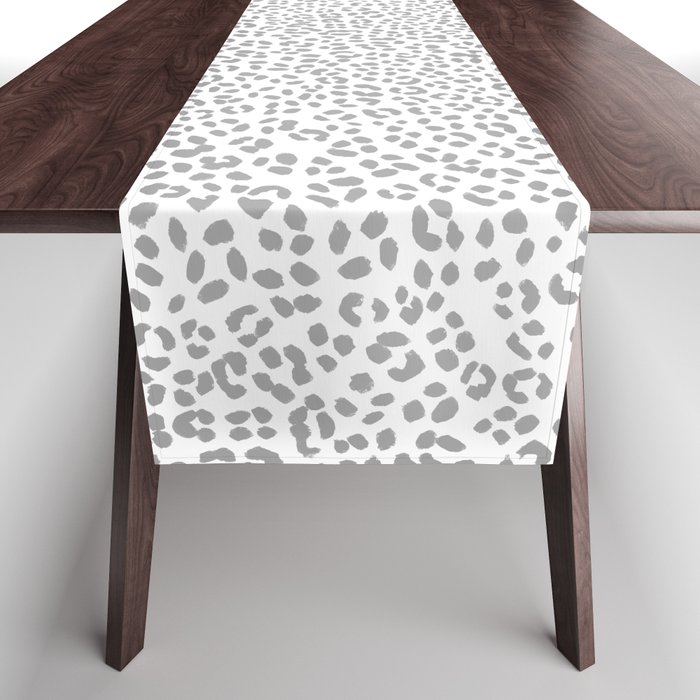 Leopard Spots Pattern (gray/white) Table Runner