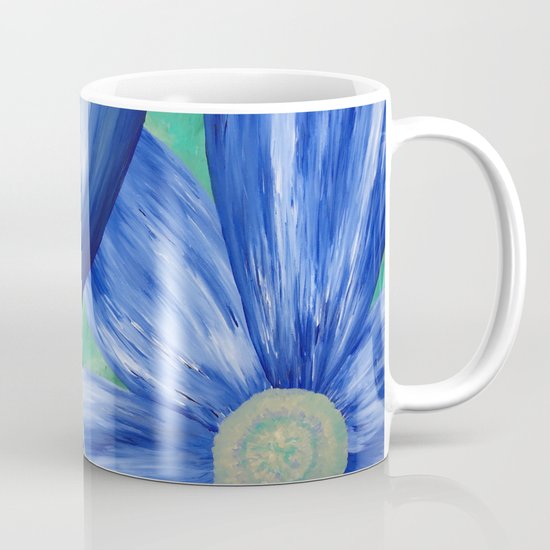 Large Blue Flowers Coffee Mug