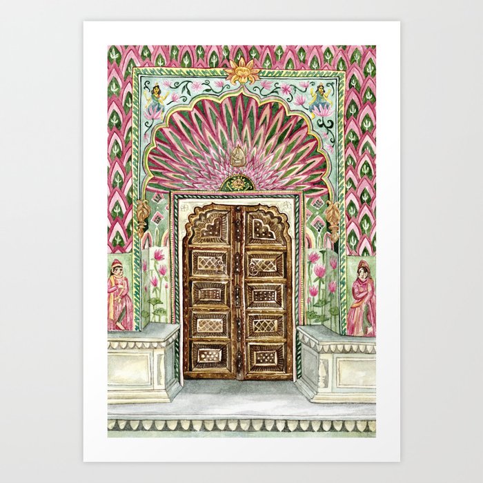 The Lotus Gate Jaipur Art Print