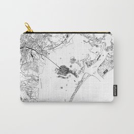 Venice White Map Carry-All Pouch | Map, Italy, City, Vector, White, Venice, Black And White, Modern, Simple, Travel 
