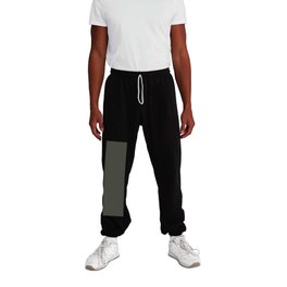 Dark Gray Green Solid Color Pantone Kambaba 19-0404 TCX Shades of Black Hues Sweatpants