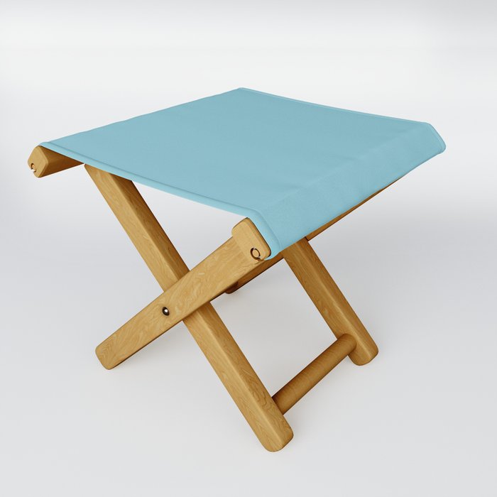 After the Rain light pastel blue solid color modern abstract pattern  Folding Stool