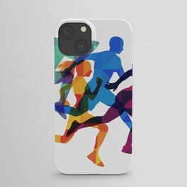 Colored silhouettes runners iPhone Case