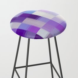geometric pixel square pattern abstract background in purple blue Bar Stool