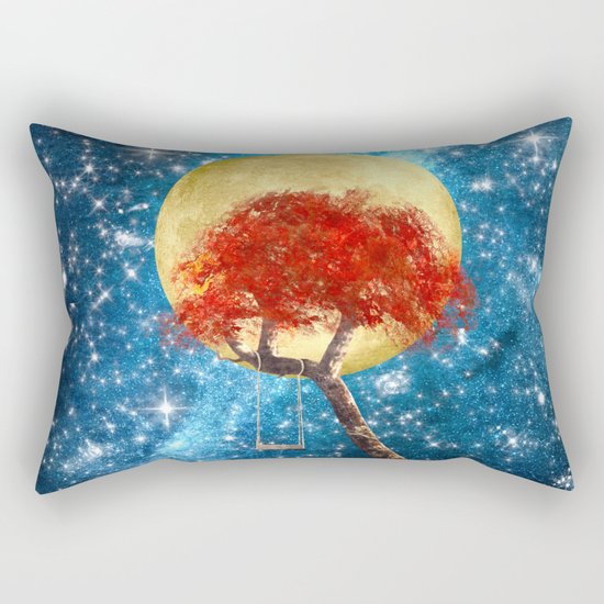 Swing Under a Golden Moon Rectangular Pillow