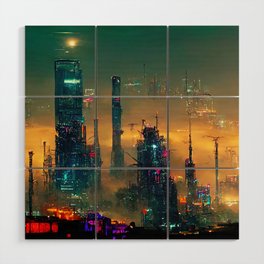 Postcards from the Future - Nameless Metropolis Wood Wall Art