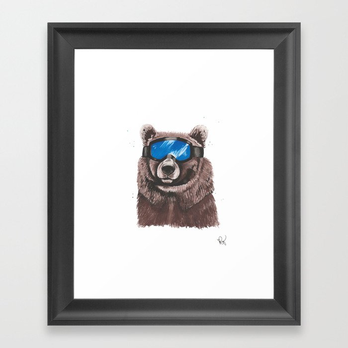 Ski Bum Bear Framed Art Print