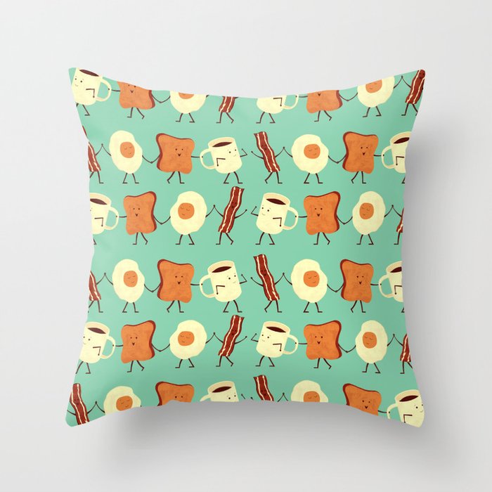 Let's All Go And Have Breakfast Throw Pillow