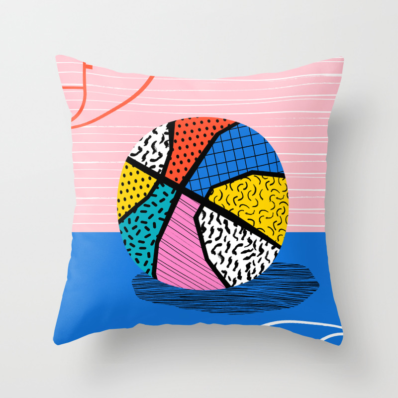 Dish Memphis Art Print Basketball Art Print Sports Art Print 80s Art Prints Retro Art Throw Pillow By Wacka Society6