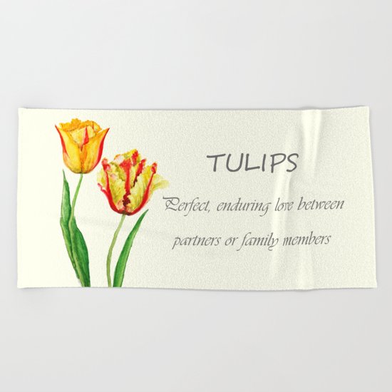 two tulips Beach Towel