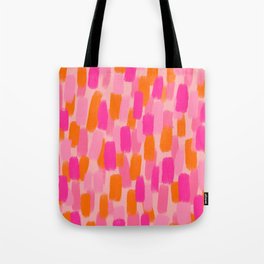 Abstract, Paint Brush Effect, Orange and Pink Tote Bag