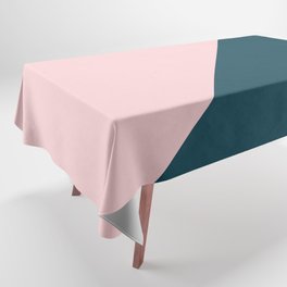 Pink and Blue Minimalist Abstract Geometric Triangles Tablecloth