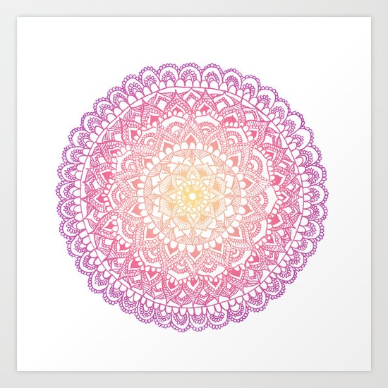 Sunset Mandala Art Print