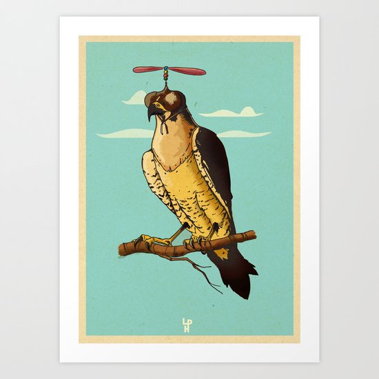 Making fun of the falcon Art Print