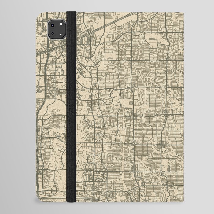 USA, Plano City Map iPad Folio Case