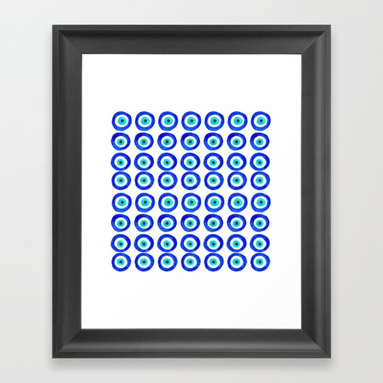Evil Eye Talisman - on white Framed Art Print