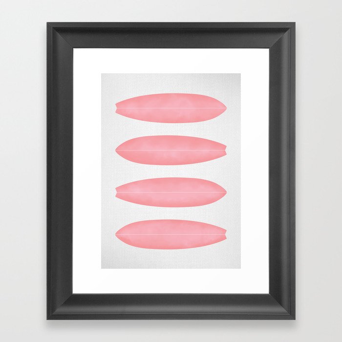 Surfboards in Pink Framed Art Print