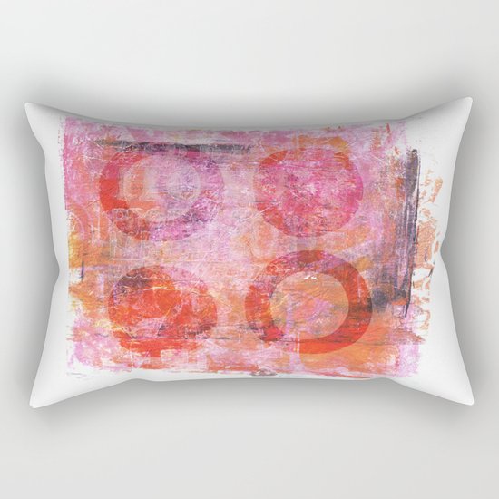 abstract circles painted artwork Rectangular Pillow