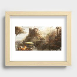 Steampunk city Recessed Framed Print