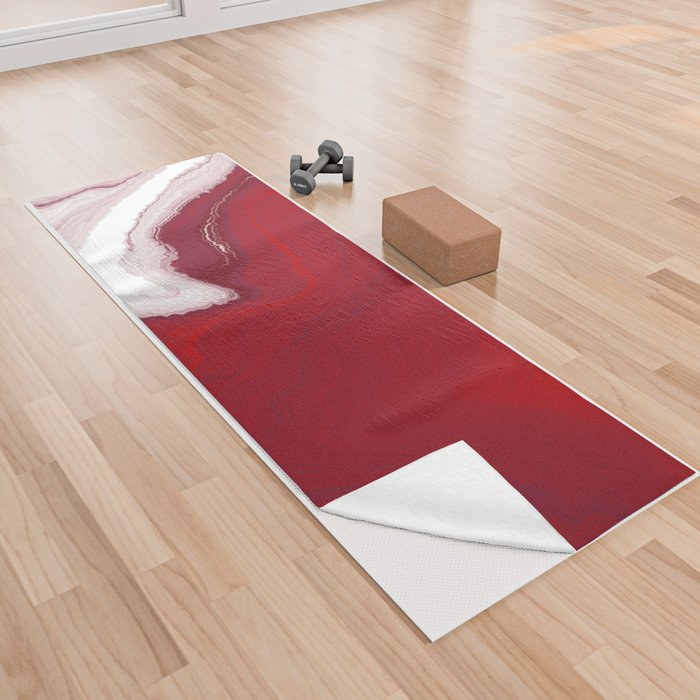 Red Jasper acrylic pouring Yoga Towel