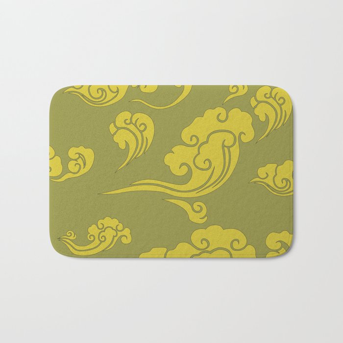 Cloud Swirls - Yellow Bath Mat