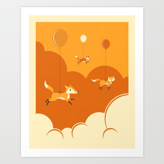 FLOCK OF FOXES Art Print