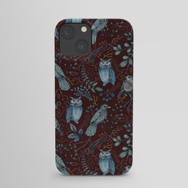 Wild Animal Bird Owl Folk Pattern iPhone Case