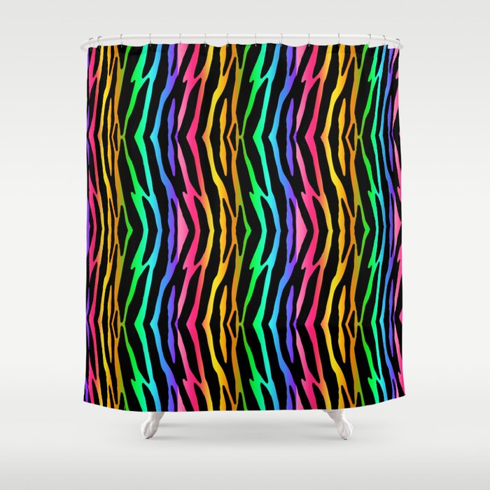 Rainbow Zebra Animal Print Shower Curtain By Decampstudios Society6