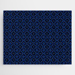 Blue and Black Ornamental Arabic Pattern Jigsaw Puzzle