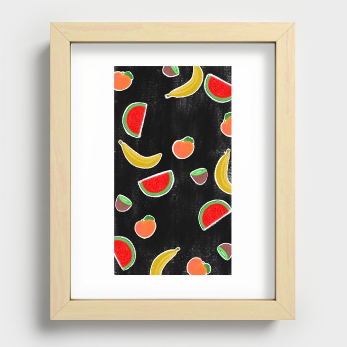 Fruit on Black Recessed Framed Print