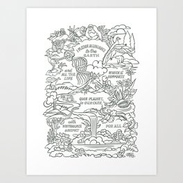 Earth Day 2024 Coloring Page Art Print