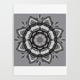 Intricate Shadow Mandala Poster