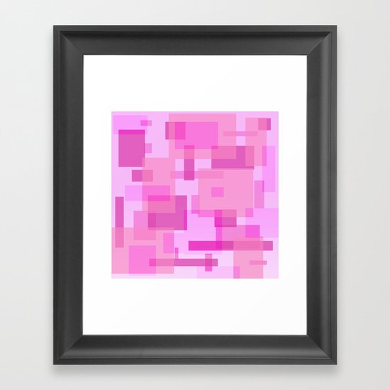 mod pink rectangles Framed Art Print
