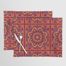 Paisley Tile - Purple and Red - Pattern Placemat